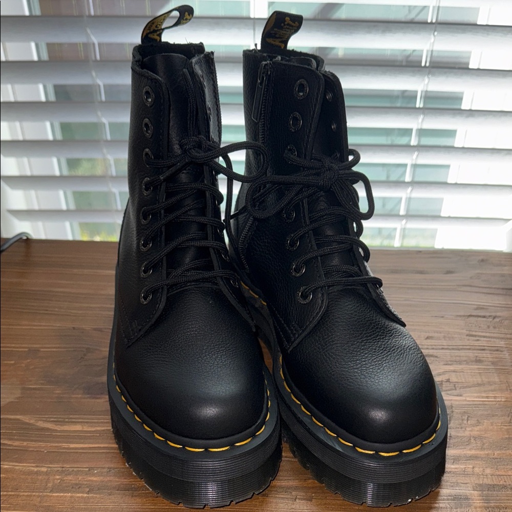 Dr. Martens Black Platform Combat Boots